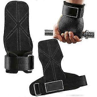 Rutschfeste Deadlift-Handschuhe mit Wildleder-Handgelenkbandage für Gewichtheben (1 Paar)