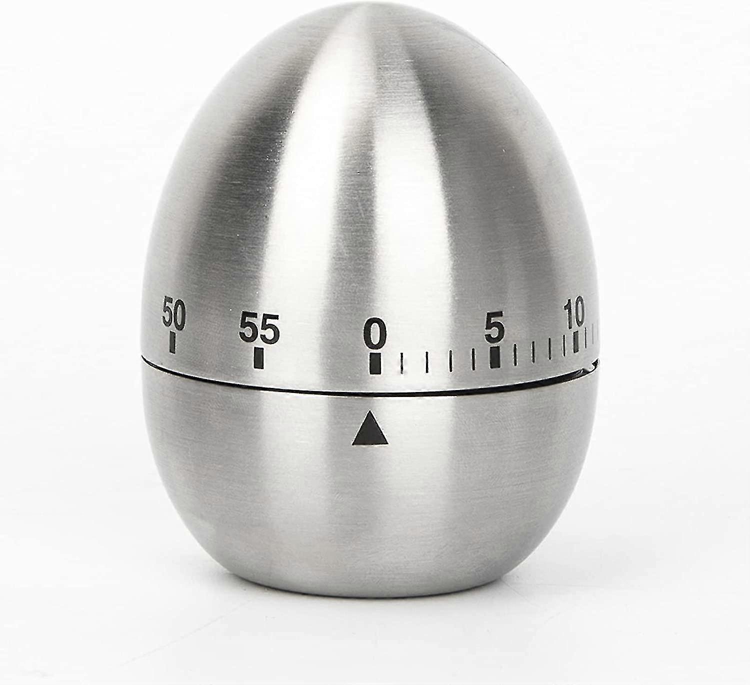 Egg-Shaped Stainless Steel Countdown Timer