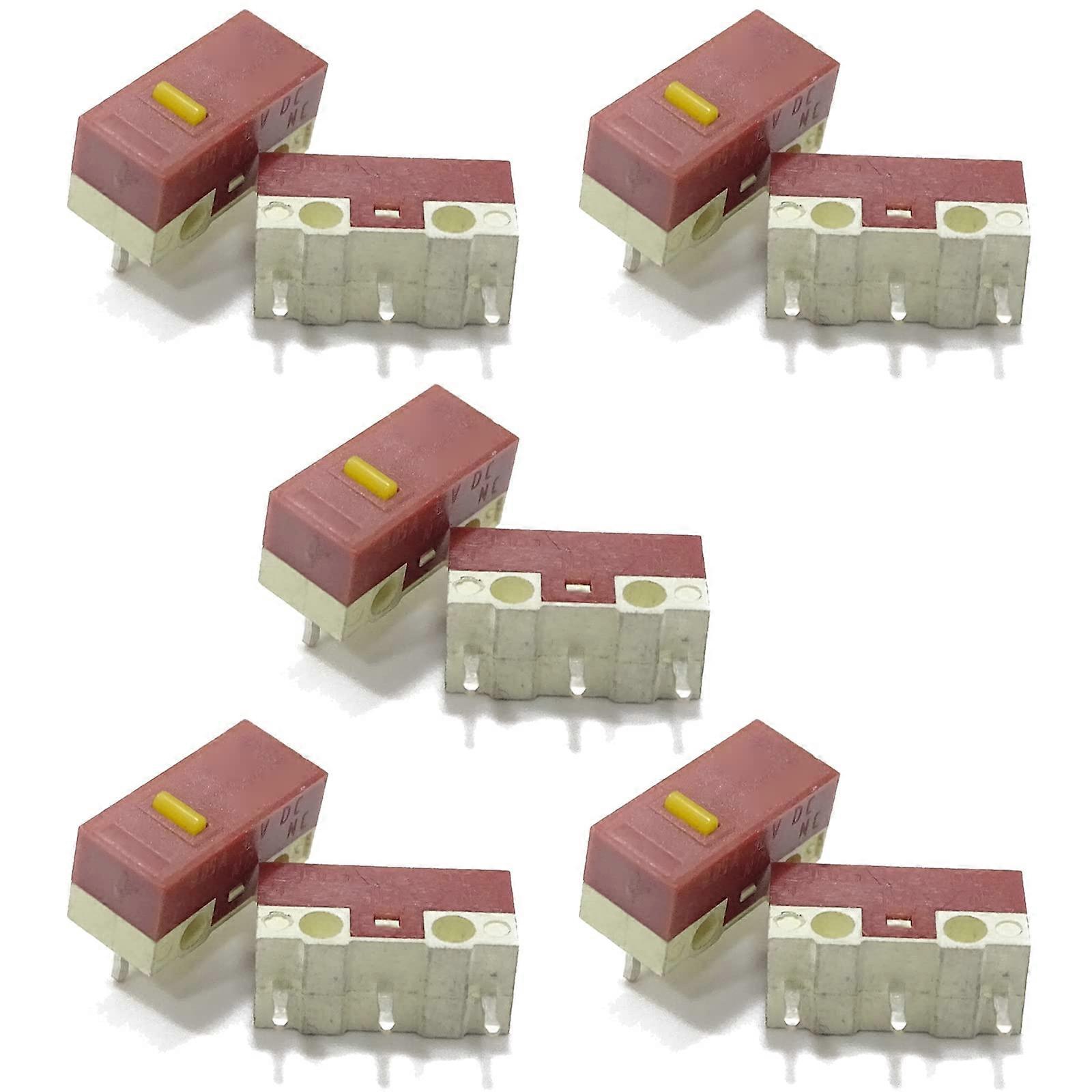 2/10pcs Yellow Silent Mouse Micro Switch 30 Million Clicks Replacement 3 Pin Button