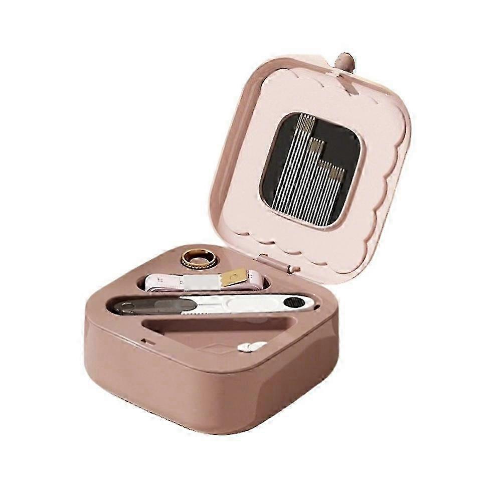Small Sewing Kit Box: Cute Portable 2-Layer Organizer Magnetic Needles and Thread Kits Holder Basic Case xt919