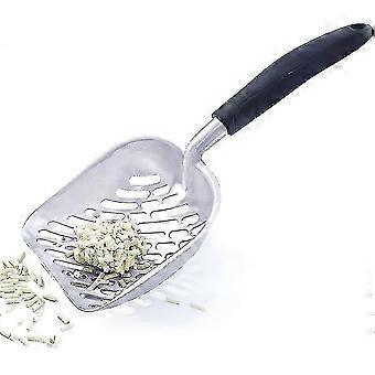 Vivaglory Cat Litter Scoop, Durable Aluminum Alloy Metal Litter Tray Sieve with Deep Bucket & Ergonomic Handle