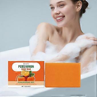 Persimmon Cleansing Soap Bar Body Care Face Wash Exfoliating Soap Fruit Handmade Shower Soap Refreshing Soft Smooth