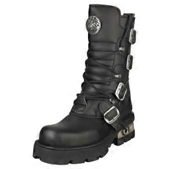 Nieuwe Rock Metallic Unisex Platform Laarzen in Zwart
