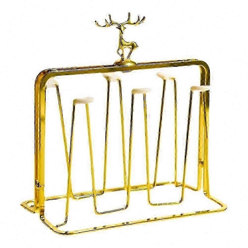 Sturdy Gold Metal Bottle Drying Rack