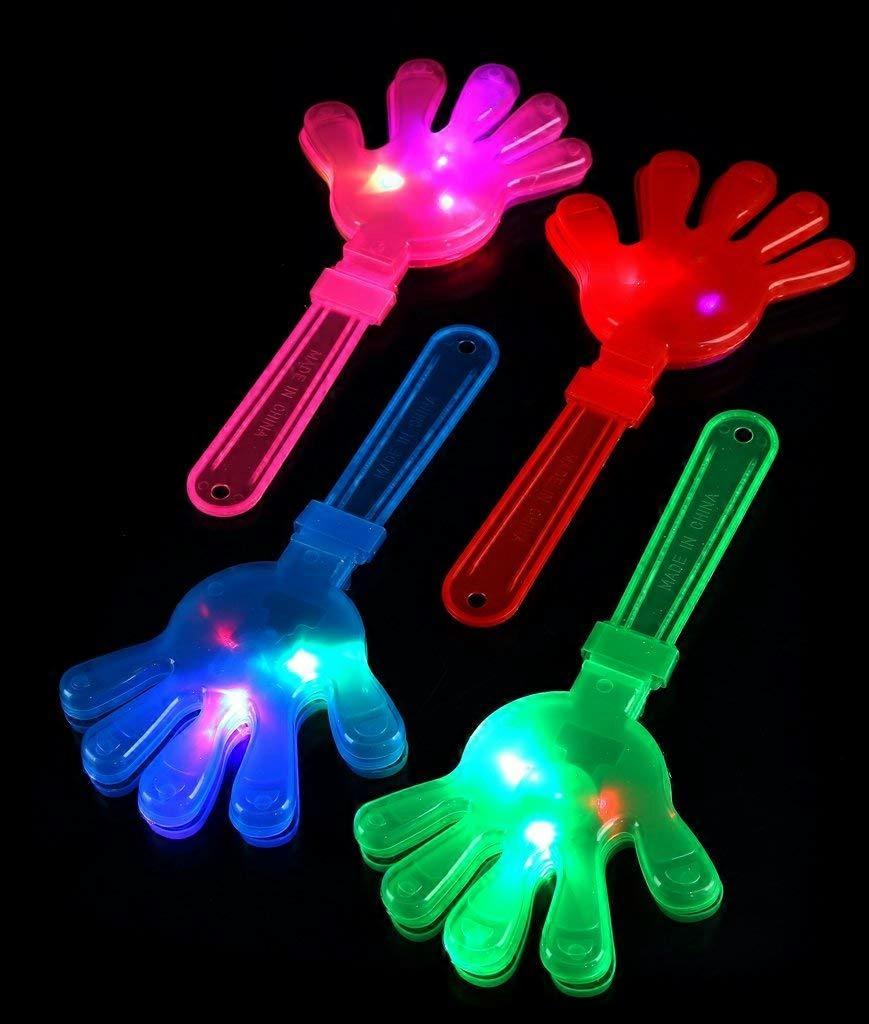 LED Hand Clapper Light Up Party Noisemaker for Events, Assorted Colors Durable Plastic Build