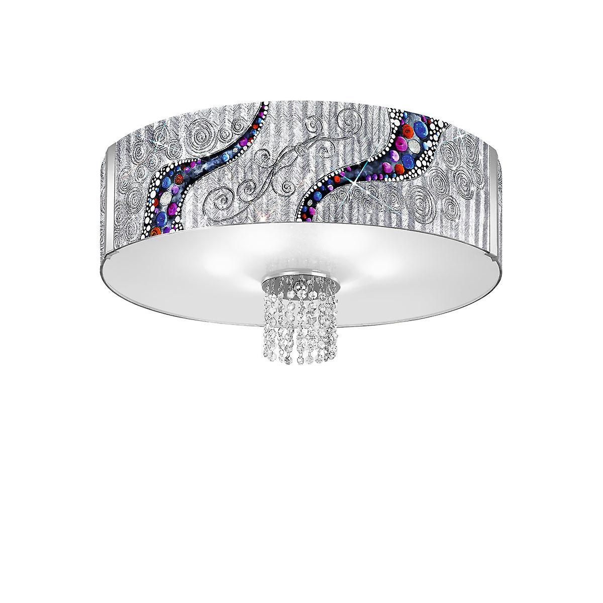 Emozione Glass Cylindrical Pendant Ceiling Light 6 Light Chrome