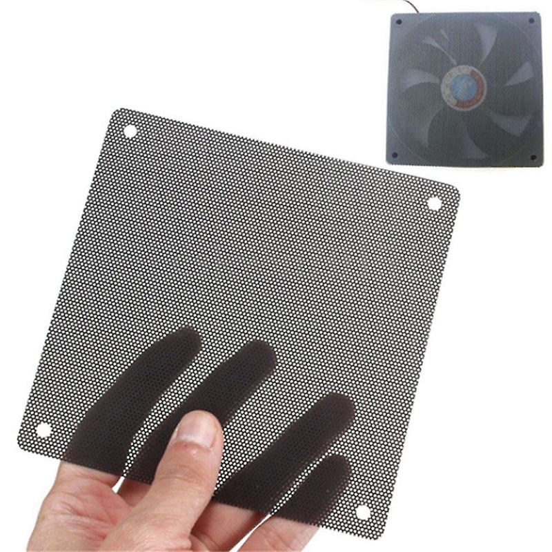 5pcs 120mm Cuttable Black Pvc Pc Fan Dust Filter Dustproof Case Computer Mesh