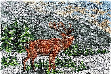 Deer In Winter Rug Latch Hooking Kit (64x48cm)