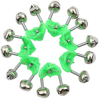 40szt Wędka Alarm Ring Fishing Bite Rod Clip Green Tip Clip Abs Alarm Fish Fishing Tackle