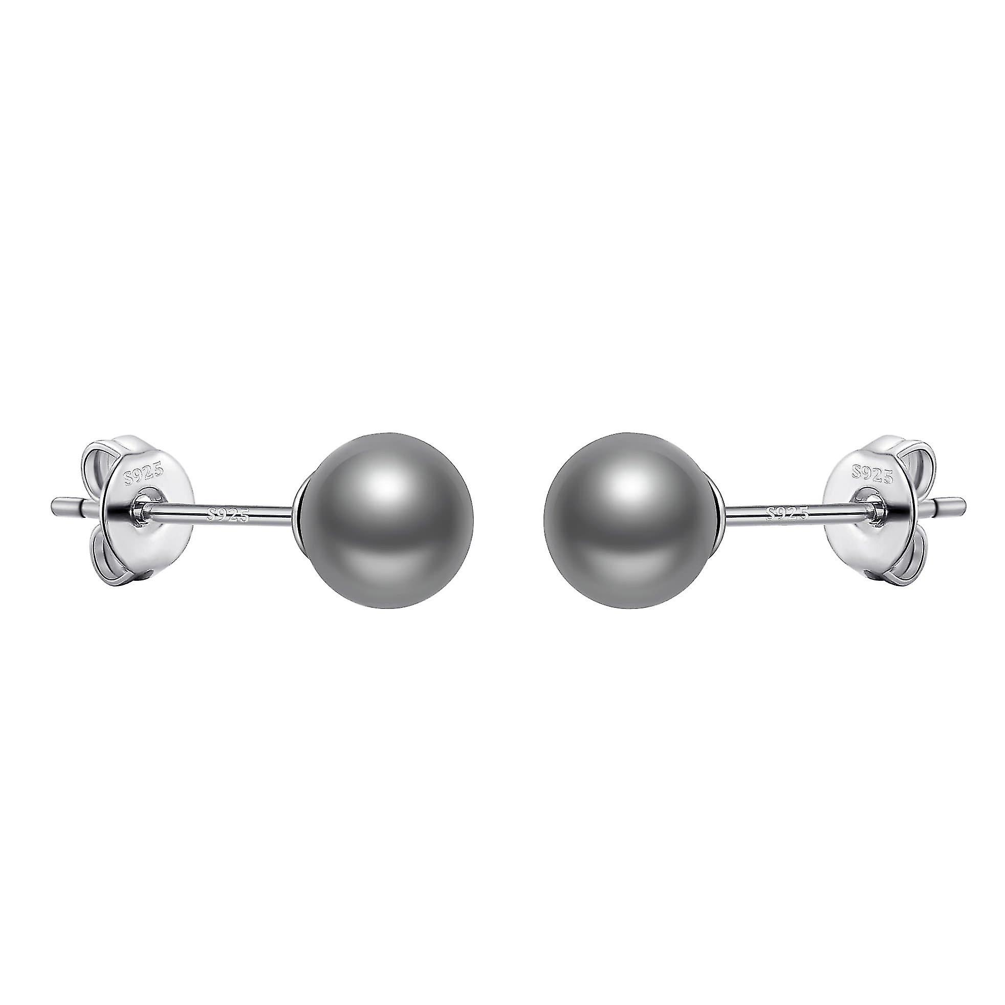 Sterling Silver Grey Shell Pearl Earrings