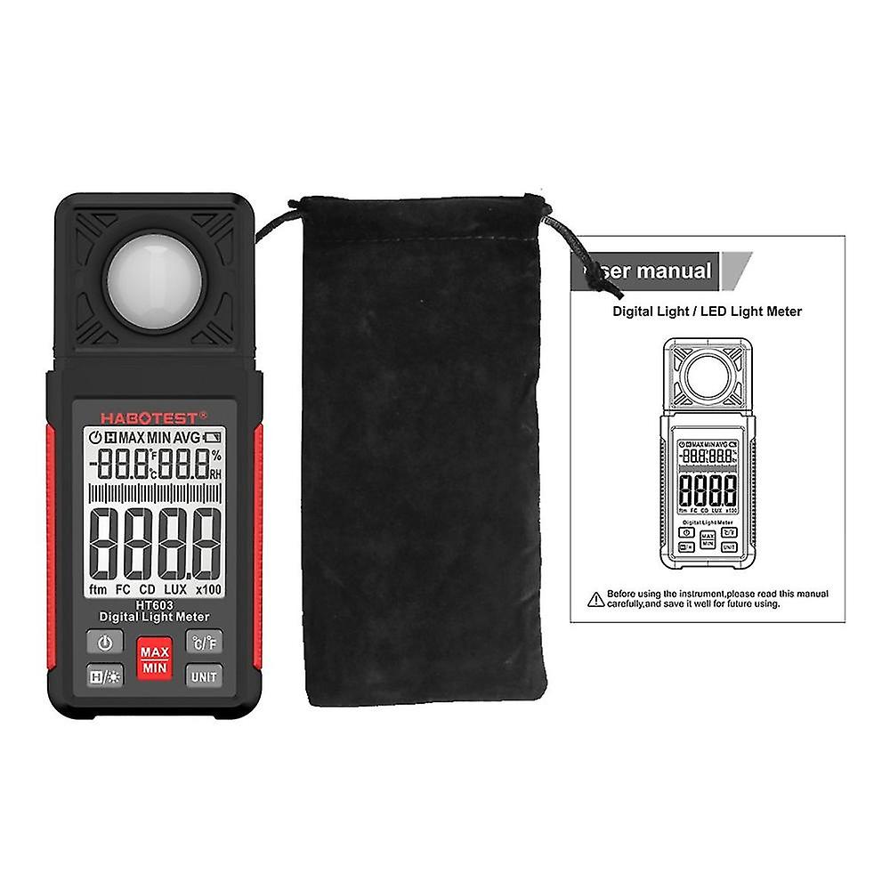 Ht603 Lcd Display Humidity And Temperature Meter Digital Meter Light Meter 200,000 Digital Illuminance Meter