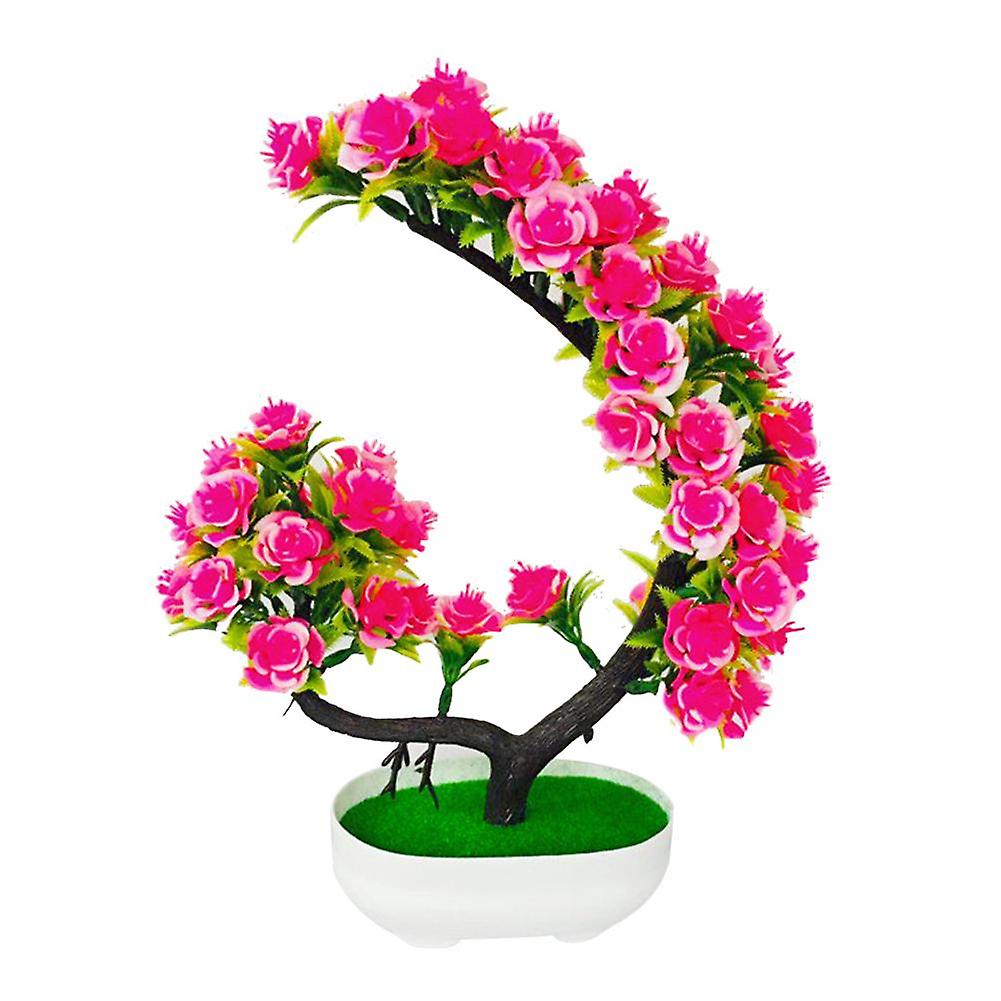 ZHOUBA Artificial Rose Flower Tree Plant Potted Bonsai Garden Party Table Decoration