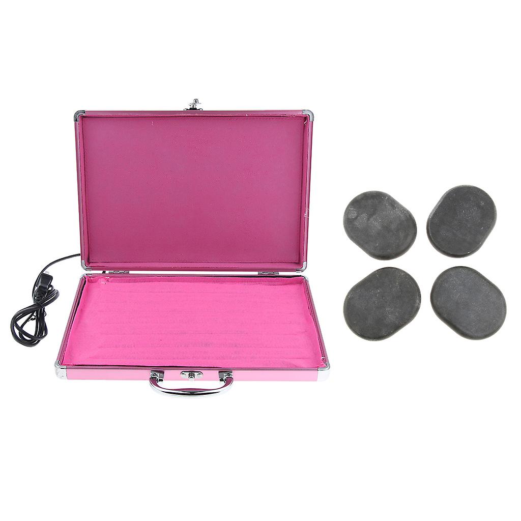 Hot Rock חימום תיבת עיסוי אבן מחמם מקרה מחמם + 4 אבנים תקע ארה"ב