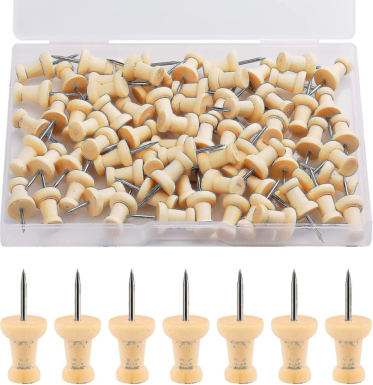 Wooden Pushpins Map Marker Pushpins 100pcs