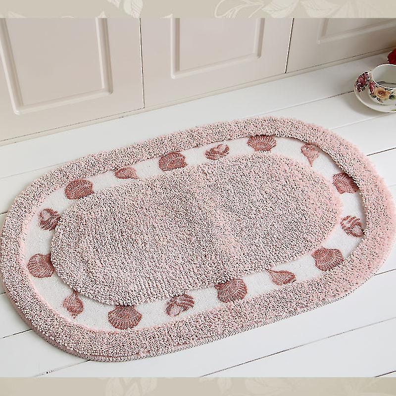 Oval Shape Bathroom Carpet Microfiber Bathtub Side Floor Non-slip Bath Mats Toilet Rugs Doormat For Shower Tapis Salle De Bain