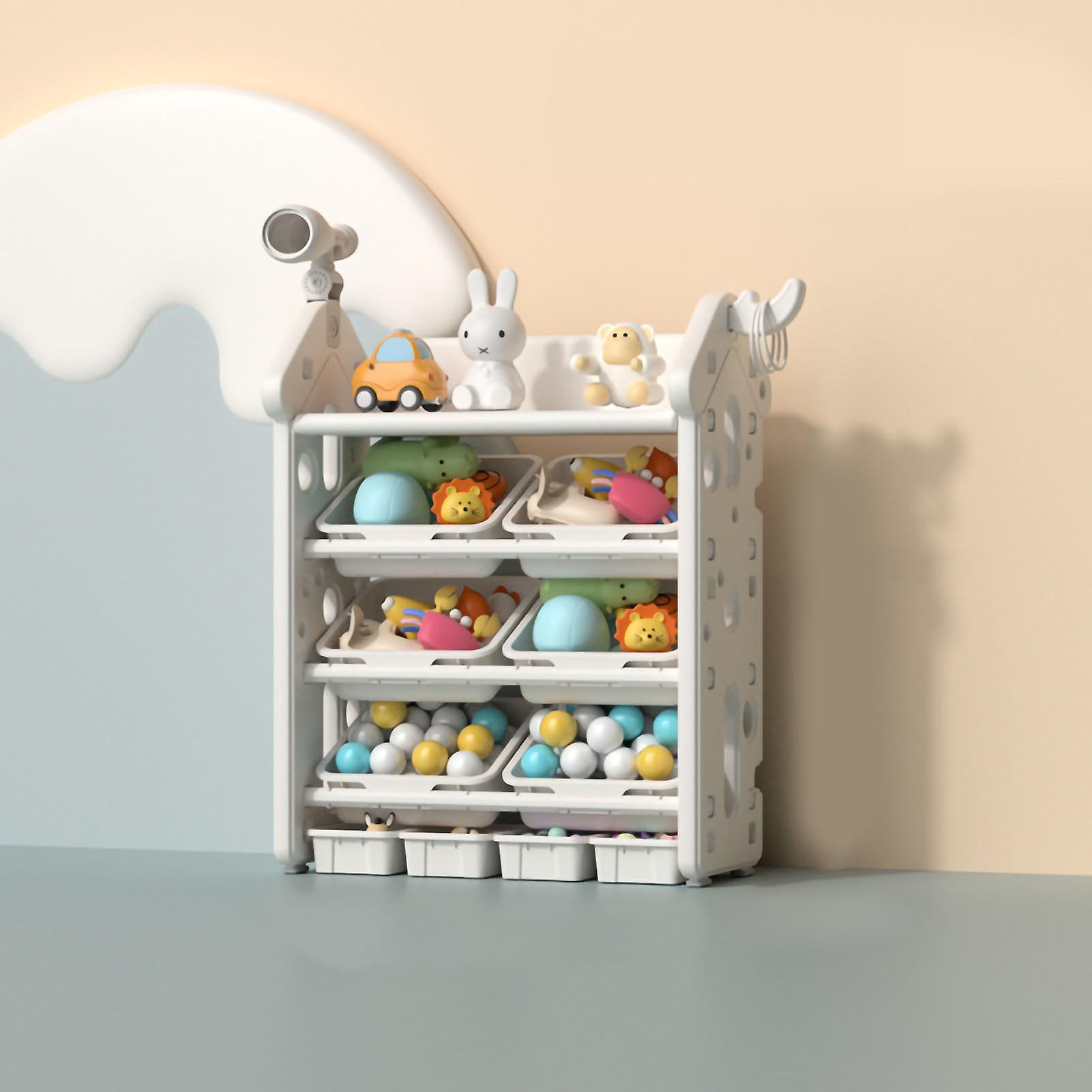 Multilayer Plastic Toy Organizer with Large Storage Capacity