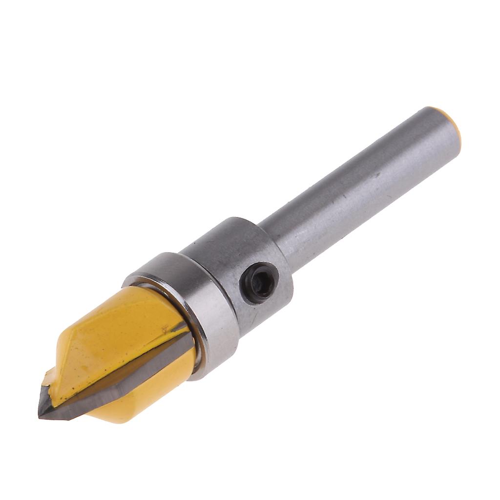 Flush Trim Router Bit 1/4'' Woodworking Tool 3D V Groove Router Bit 60mm