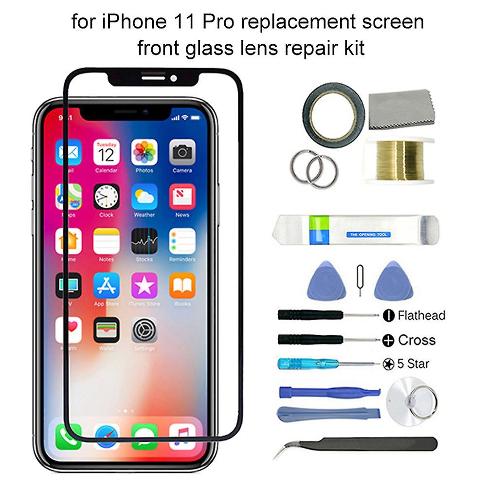 Replacement Phone Outer Front Glass Screen Panel Kit with Tools for iPhone 11
