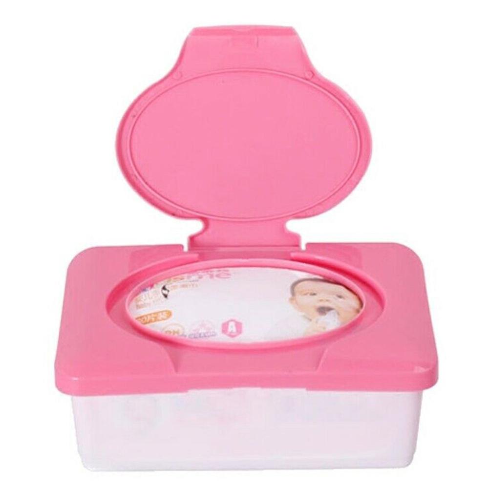 Plastic storage box for napkins and wipes with lid
