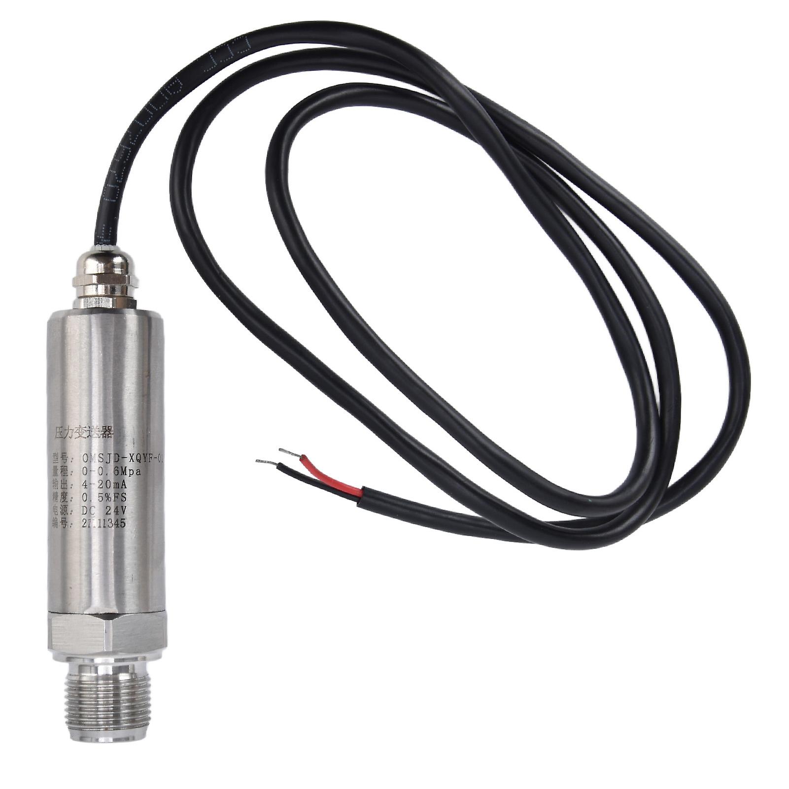 Fictory Pressure Transmitter Fictory Waterproof Pressure Transmitter Transducer, 0.6 Mpa, 24V DC, Compact Pressure Sensor for Industrial