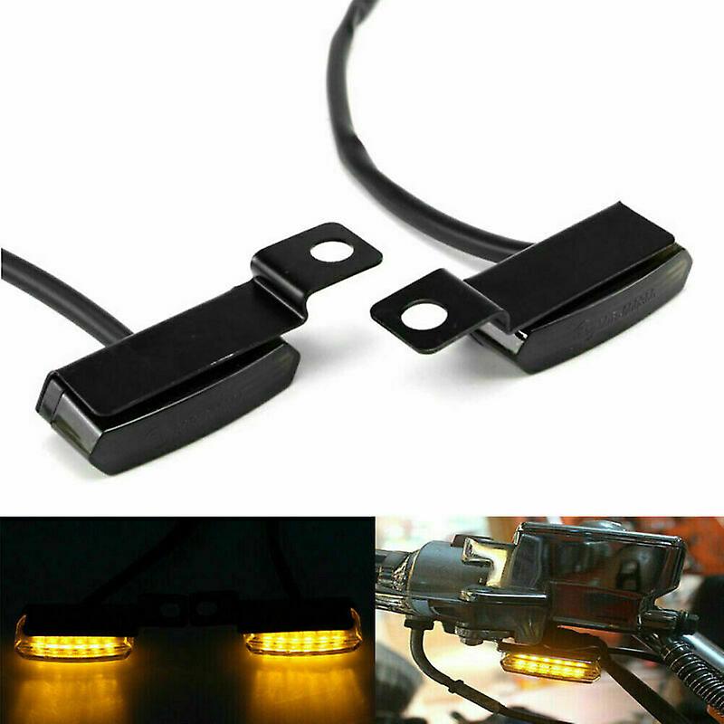 2x Mini LED Motorcycle Turn Signal Indicator Flasher Amber Blinker Light Lamp