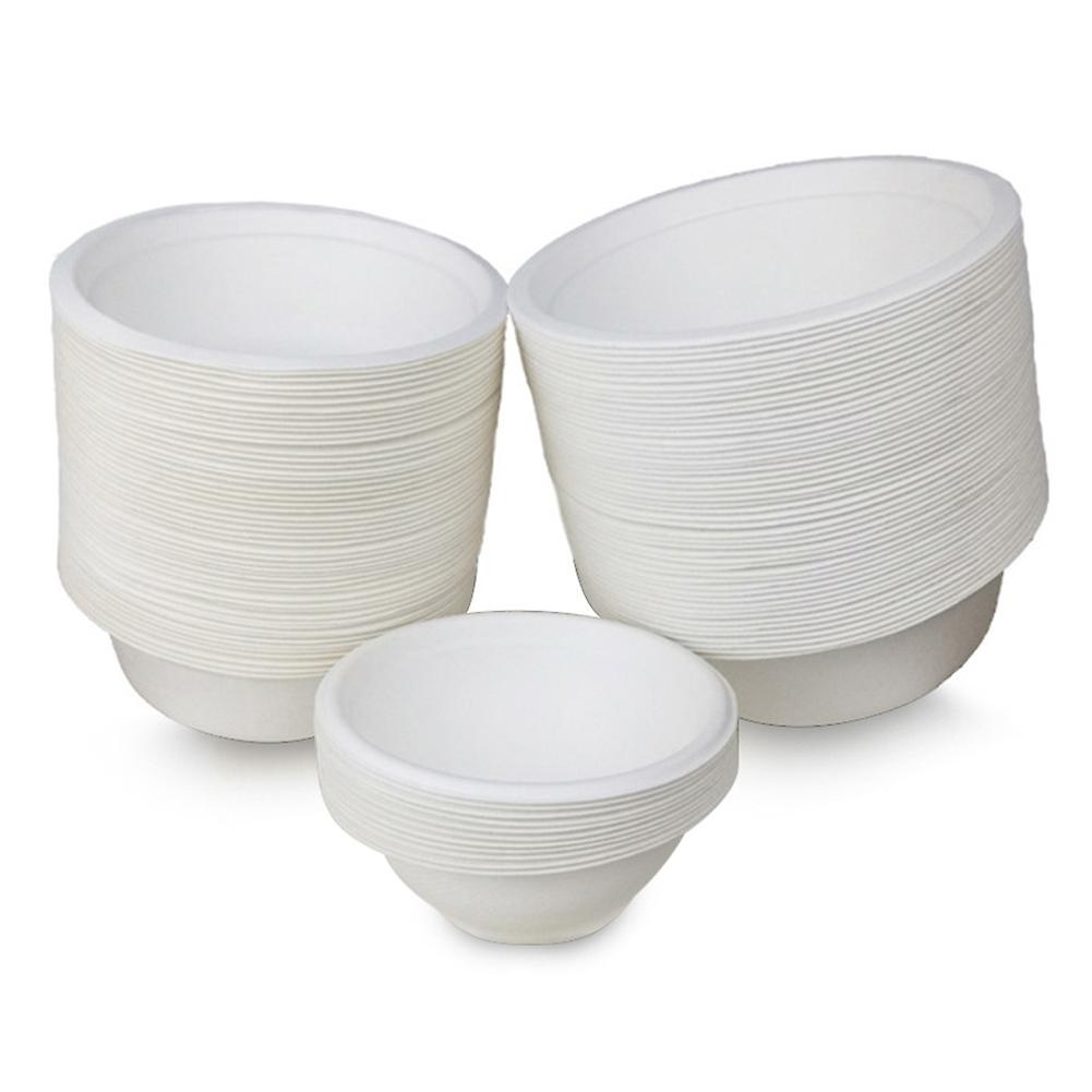 OuZhan 50Pcs Biodegradable Disposable Bowl Environmental Kitchen Hot Cold Use Container