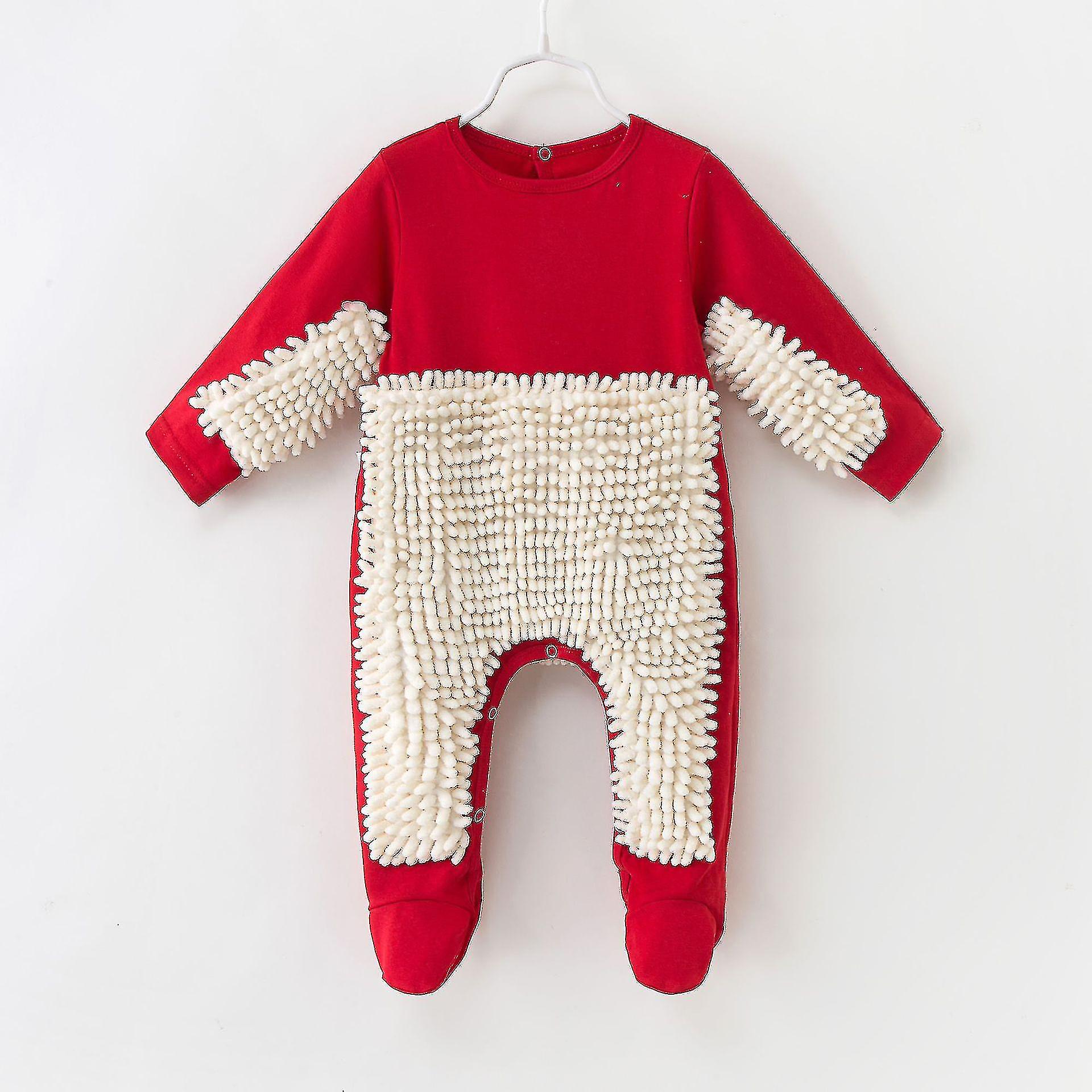 Baby Pojkar Flickor Rengöring Moppe Romper Baby Mopp Kläder Långärmad Krypande Kläder Jumpsuit Bomull Spädbarn Mopp Kostym Aespa
