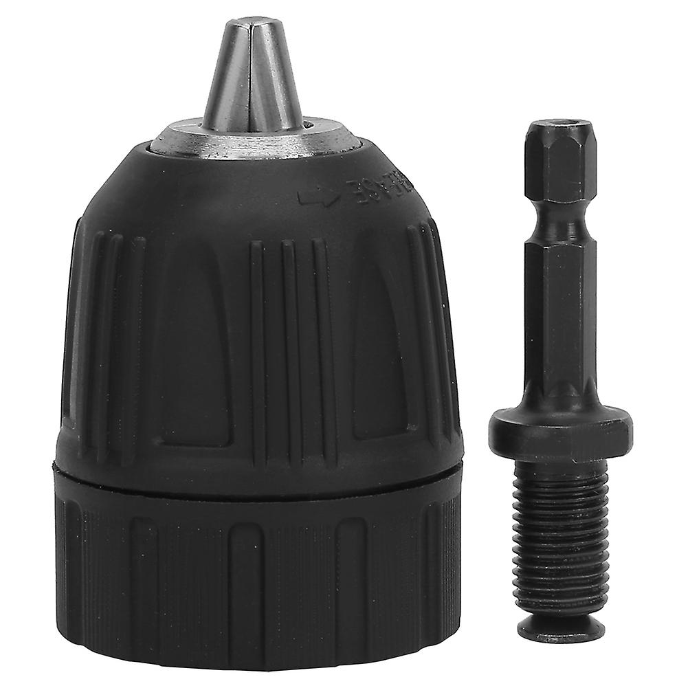 Plastic Casing Drill Chuck 0.8-10mm 3/8-24UNF Thread with 1/4 Hex Head and 3/8 Thread Extension Rod for Power Tools