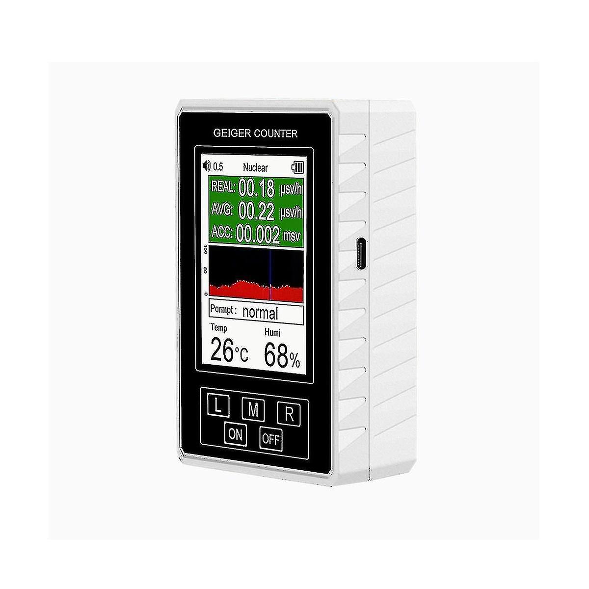 Geiger Counter Nuclear Radiation Meter Ionizing Radiation Temperature And Humidity Xr1-pro White-dt