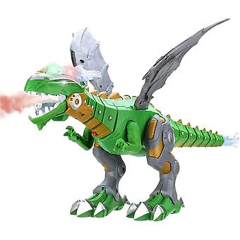 Robot Drago Spray Spray Giocattolo per Bambini, Dinosauro Ambulante, Spruzzo d'Acqua Sputafuoco con Luci e Suoni (Verde)