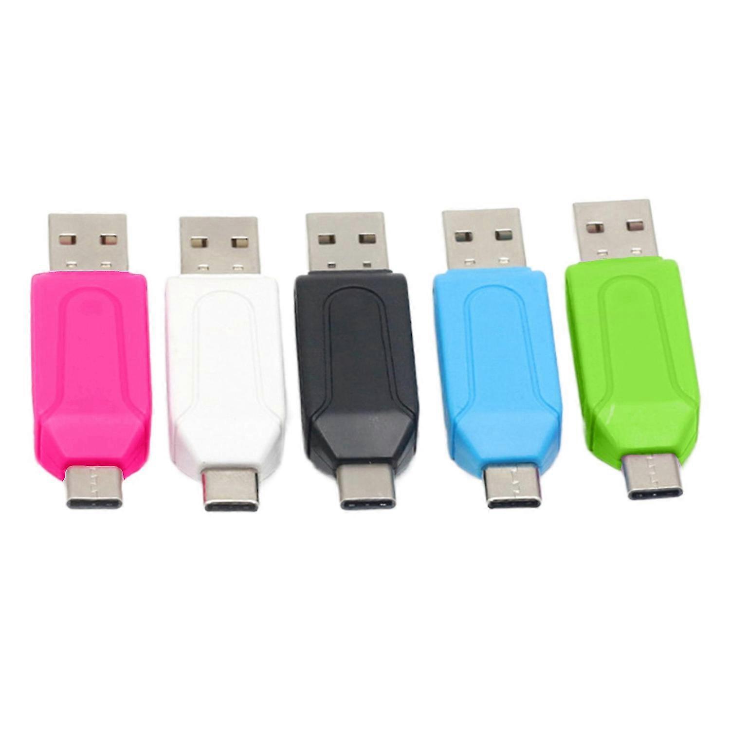 Card Reader 2 in 1 Transfer Driver-free Multi-systems Multi-card Writer Mini USB Type-C TF SD-Card R