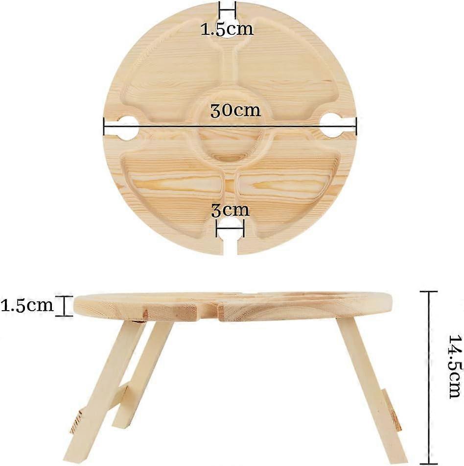 Folding Picnic Table Wine Glass Holder, Picnic Wine Table, Folding Wine Table, Outdoor Wooden Wine Table, Portable Wooden Picnic Table, for Cheese and