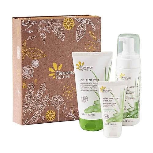 Aloe vera box: soft cleansing foam 150ml + gel 150ml + moisturizing cream 50ml 1 unit