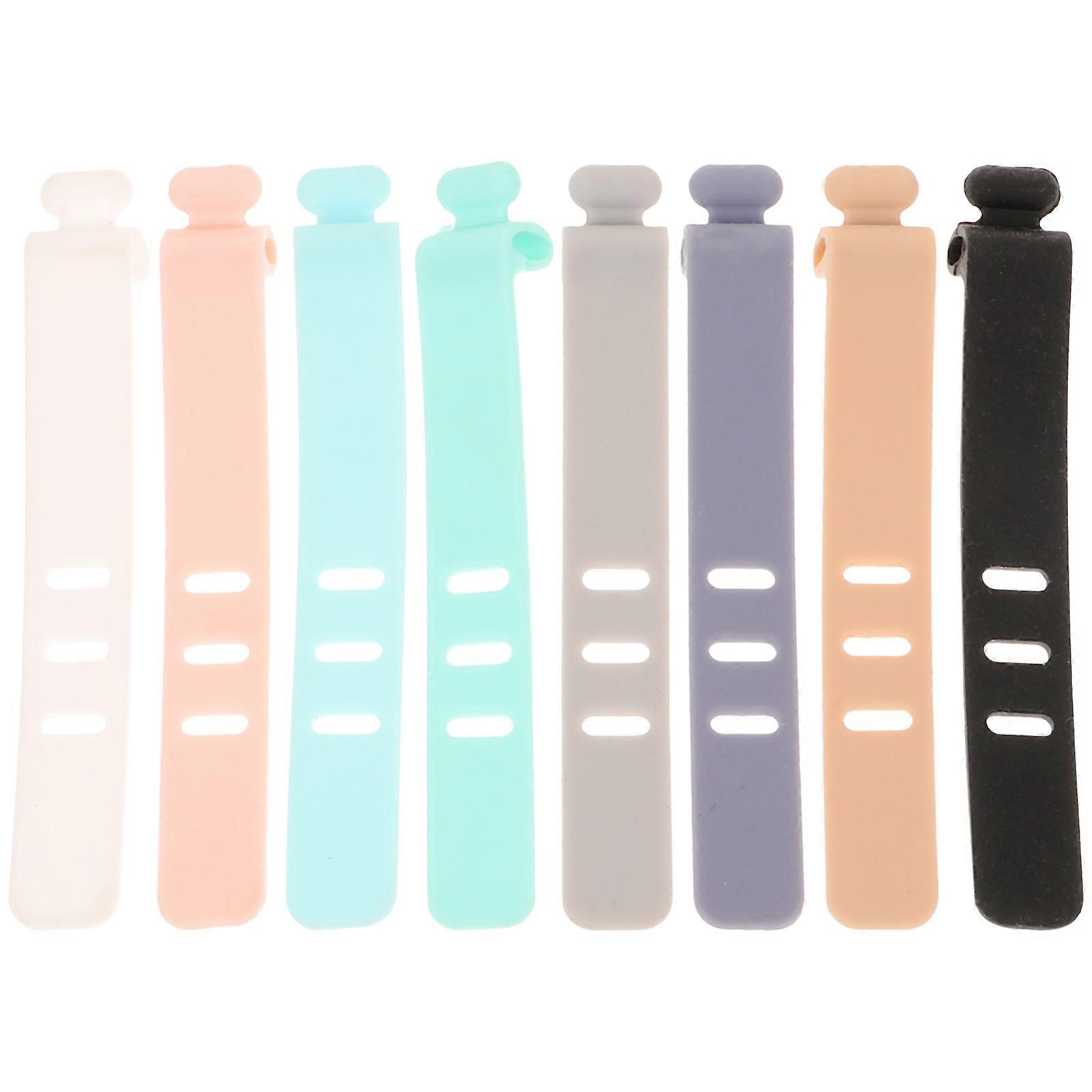 8pcs Silicone Cable Ties Wire Ties Cord Strap Organizer Cable Organizing Tool