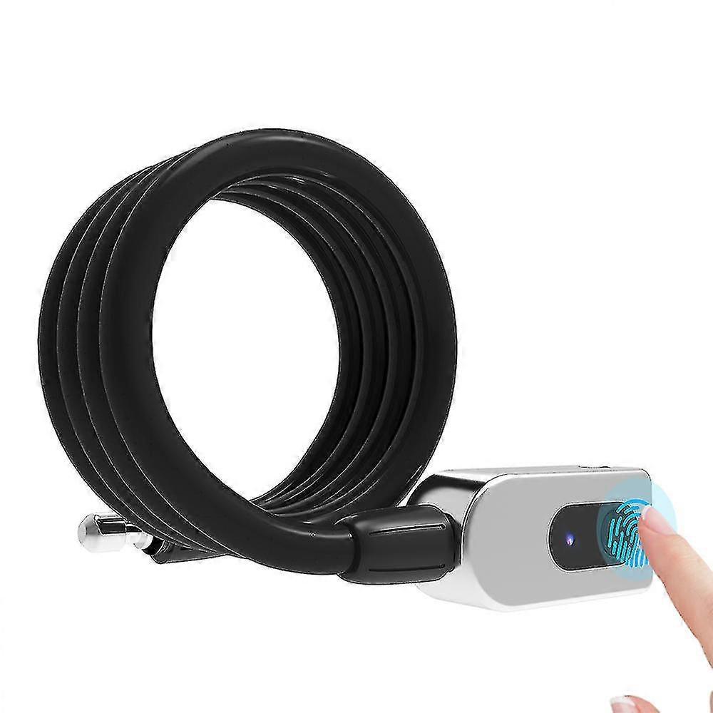 Black gq10f fingerprint bike lock 20 sets fingerprint unlock usb rechargeable smart keyless fingerprint lock ip65 waterproof anti-theft bicycle lock c