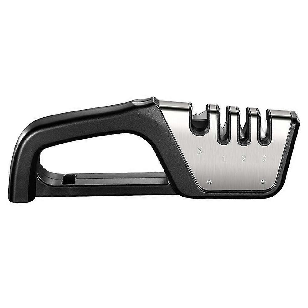 Knife Sharpener, 4-in-1 Kitchen Knife Accessories, Manual Knife&Scissor Sharpener, Handheld House knife sharpener for All Sized Household Knives and S