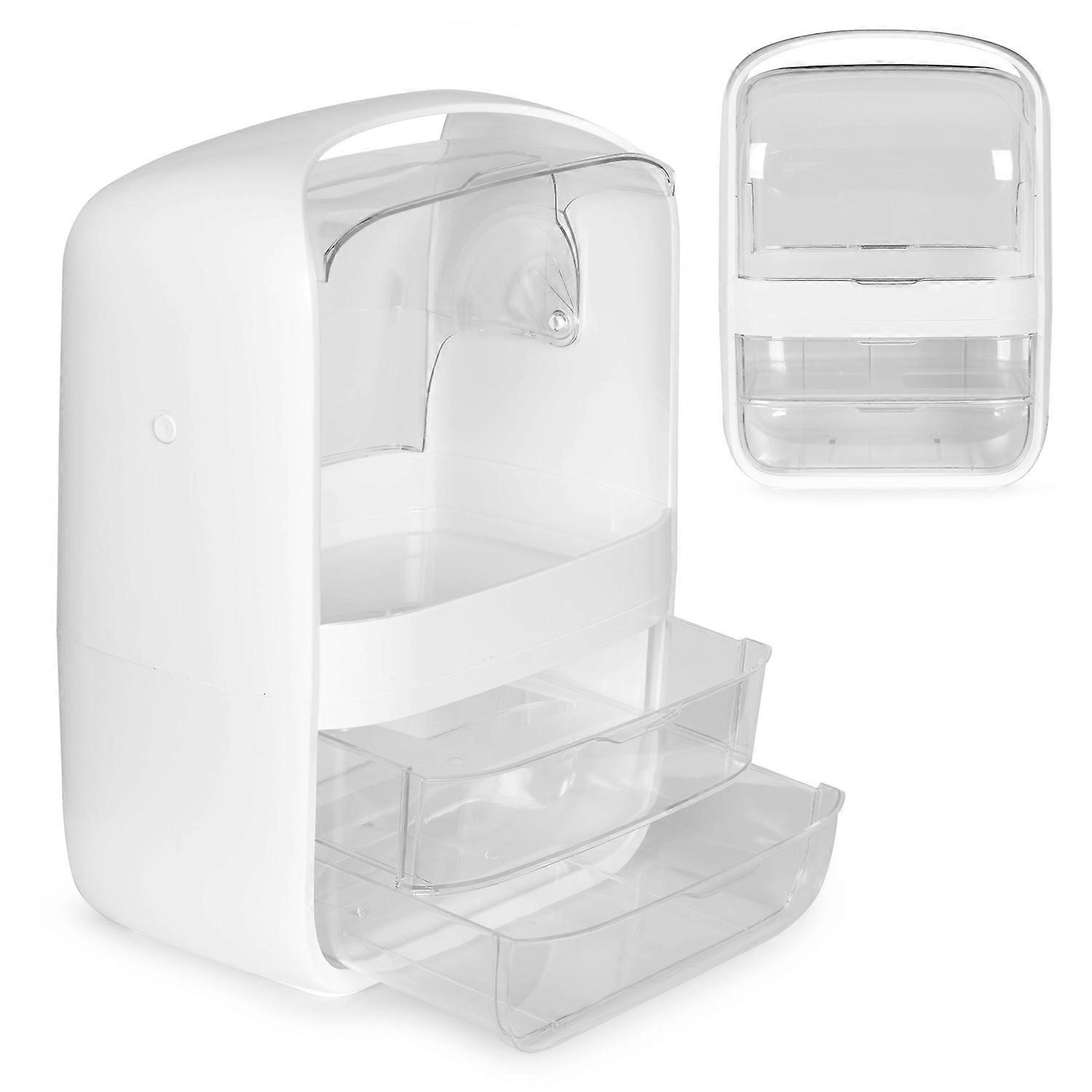 Organizer for cosmetic box with drawers - white
