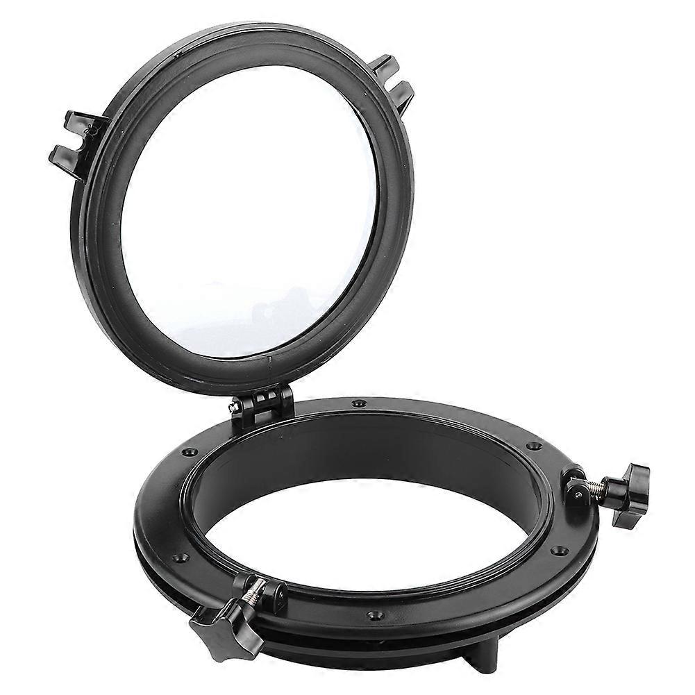 10in Marine Porthole Round Black Portlight Stalinite Window Universal for RV Boat Yacht