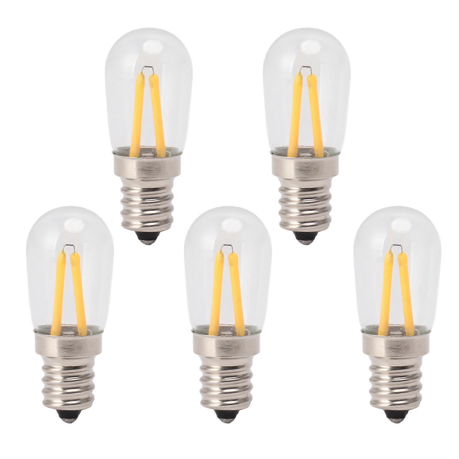 5Pcs Refrigerator Lamp Bulb Low Heat Low Power Consumption E12 LED 120V Warm Light