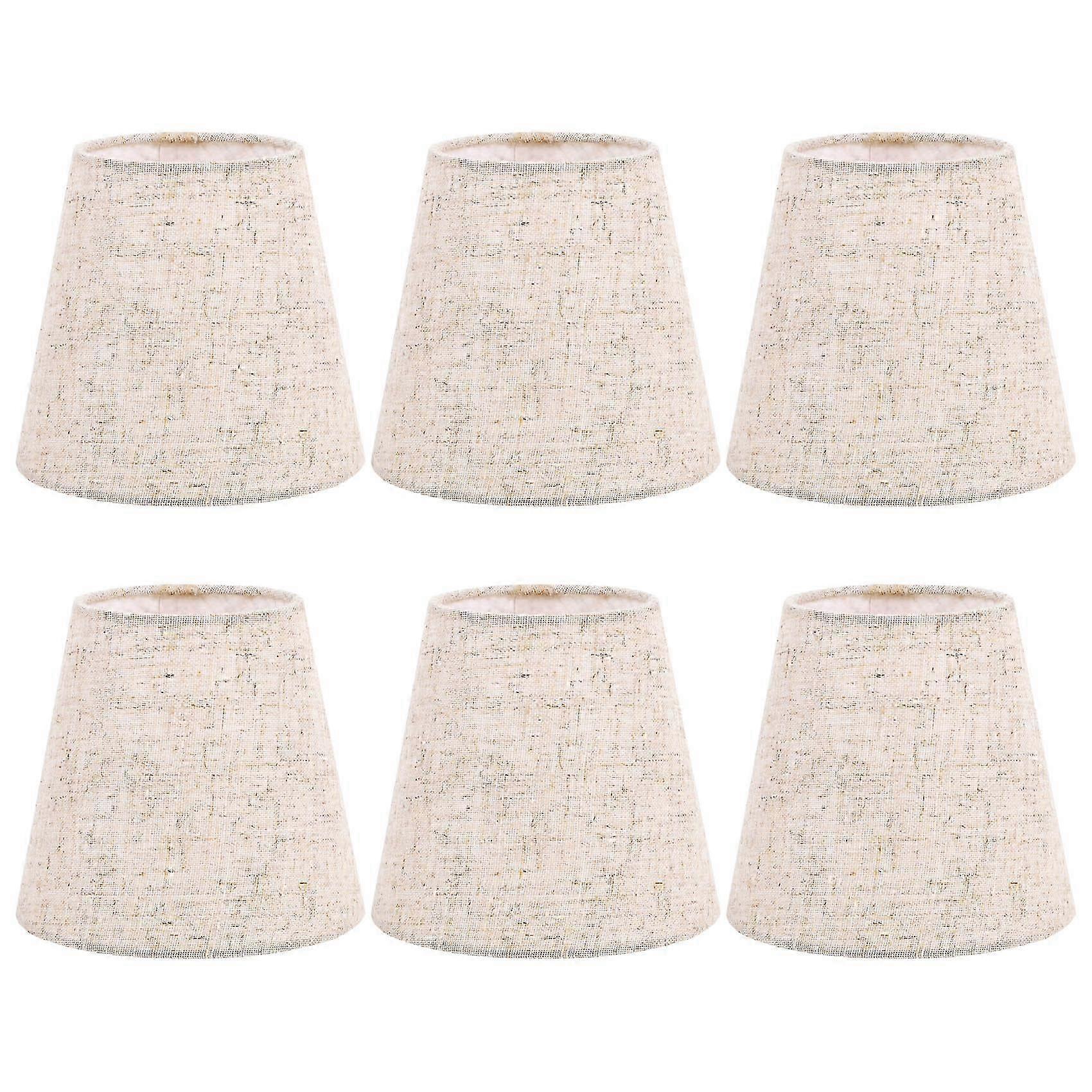 KINCJON スモール ランプ シェード クリップ オン バルブ 6 (燭台用) 電球、テーブル シャンデリア用バレル ファブリック ランプシェード