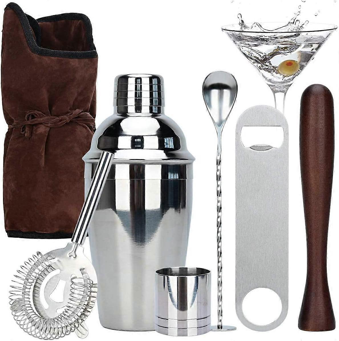 7 Portable Bartending Tools Cocktail Mixer Bartender Accessories (350ML)