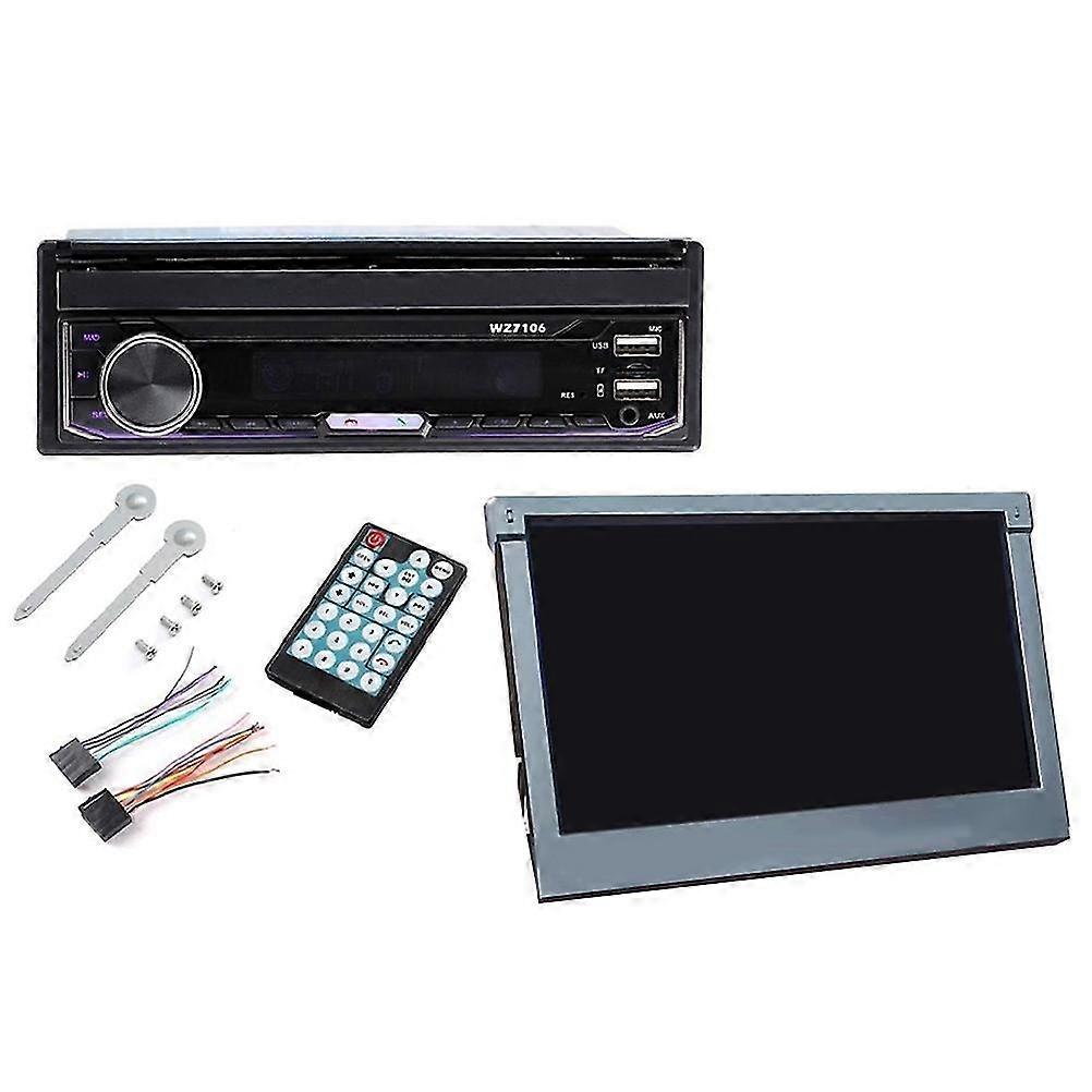 For 7 Inch Car Automatic Single Ingot Telescopic Mp5 Player Car Mobile Phone Bluetooth Interconnect