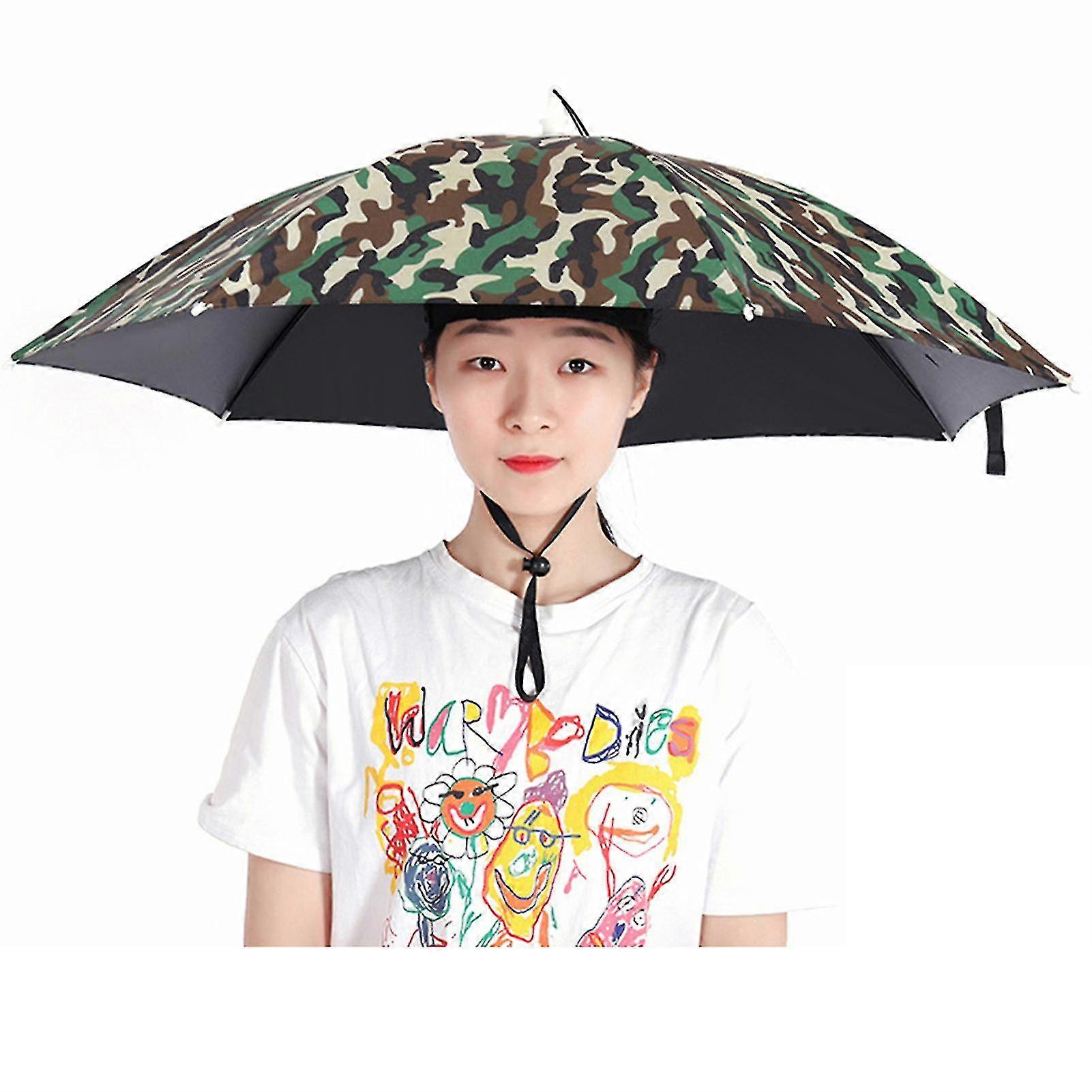 2 Layer Umbrellas Hat Portable Breathable Umbrellas Hat Foldable Rainy Cover