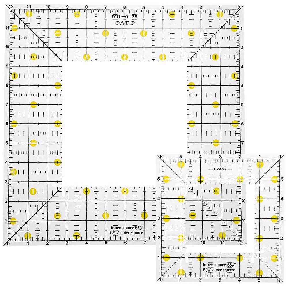 2pcs Regla de patchwork Regla de corte de acolchado Plantilla de corte de patchwork Suministro de suministro
