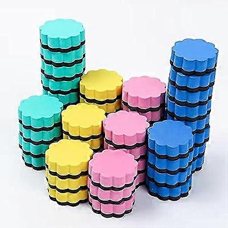 Dry Erase Erasers, 48 Pack Magnetic Whiteboard Eraser Chalkboard Cleansers Wiper for Classroom Office and Home (mixedflower48)