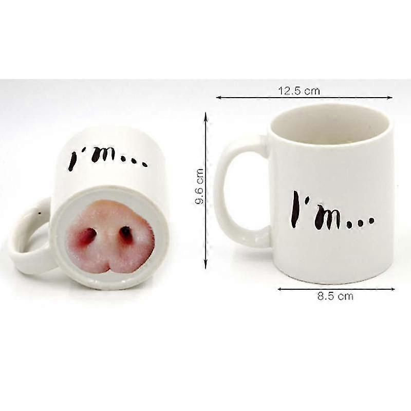 Funny Dog Pig Nose Mug Cup Ceramic Mark Beverage Laugh Tea Coffee Cups ...