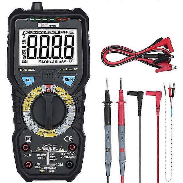 True rms digital multimeter profession dc ac auto range/manual ammeter voltmeter capacitor ohm hz diy ncv tester esr meter