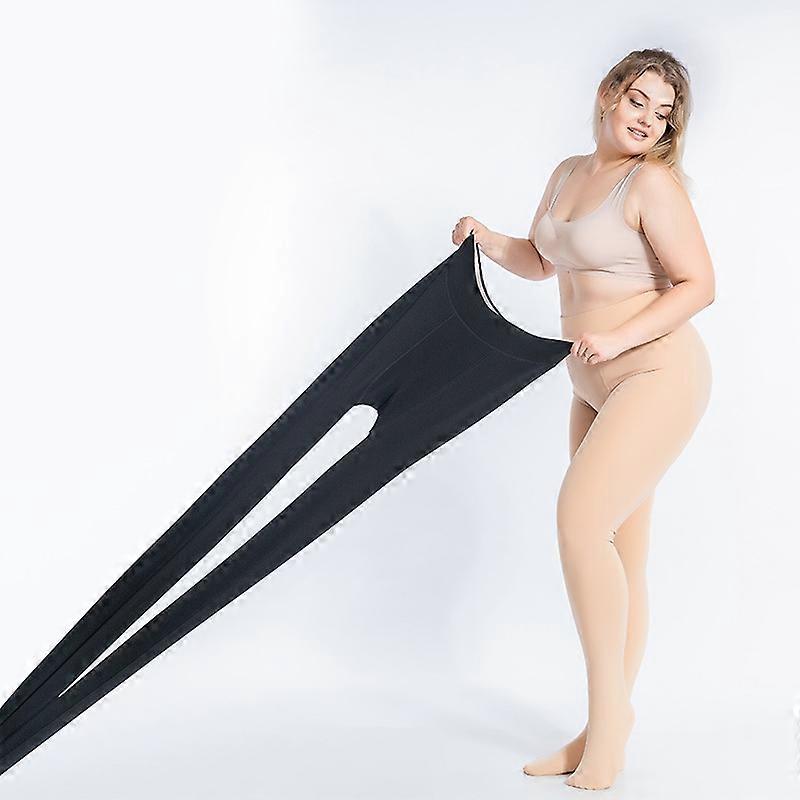 Collant traslucidi da donna Plus Size, caldi collant termici trasparenti, leggings in pile impeccabili