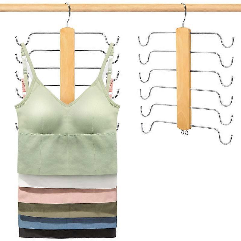 Tank Top Hangers, 360 Swivel Wooden Bar Organizer