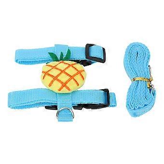 Kaninchengeschirr Leine H-förmig Ananas Design Kaninchengeschirr Traktionsseil Set für Kaninchen Chinchilla kleines Haustier S